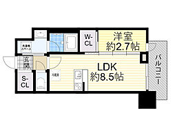 セレニテ江坂グランデ 1LDKの間取図画像