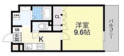 グリーンヒル3 1Kの間取図画像
