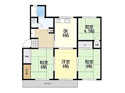 清和台住宅団地15号棟 4DKの間取図画像