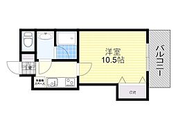 S-FORT江坂公園 1Kの間取図画像
