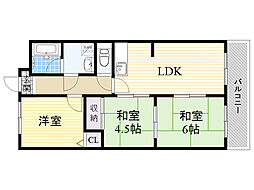 ユーコート豊中 3LDKの間取図画像