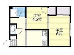 ふか喜マンション 2Kの間取図画像