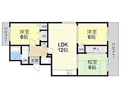 新千里ハイツこうじ 3LDKの間取図画像