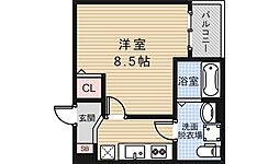 アズール蛍池 1Kの間取図画像