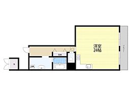 刀根山グリーンハイツ ワンルームの間取図画像