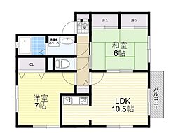 エイトハウス上野台 2LDKの間取図画像