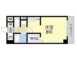 フローライト蛍池 ワンルームの間取図画像