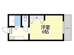宮山ハイツ 1Kの間取図画像