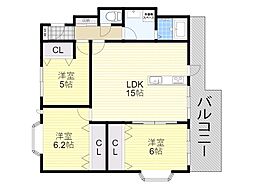 ファミーユ春日 3LDKの間取図画像