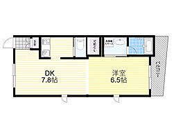 ガーデンヒルズ箕面 1DKの間取図画像