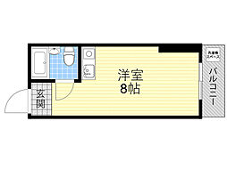 フロントリバー豊中 ワンルームの間取図画像