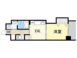 ニッケノーブルハイツ江坂 1DKの間取図画像