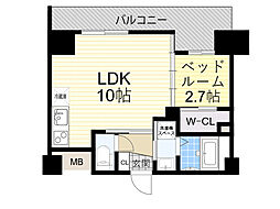 アドバンス江坂ラシュレ 1LDKの間取図画像