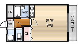 カサモラーダ船場 1Kの間取図画像