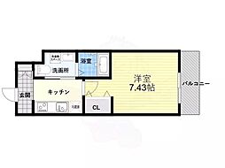 エルプレイス千里中央 1Kの間取図画像