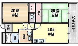シェーンベルク 2LDKの間取図画像