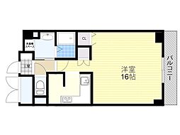 桃山台アルビラ 1Kの間取図画像