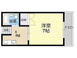メイプルワン 1DKの間取図画像
