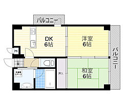 アートコート 2DKの間取図画像