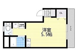 シャトレー箕面 ワンルームの間取図画像