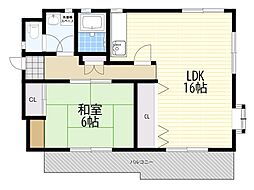 Nマンション 1LDKの間取図画像
