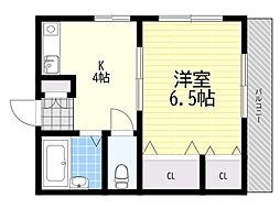 セイントヒル緑地 1Kの間取図画像