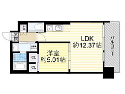 プレジオ三国EURO 1LDKの間取図画像