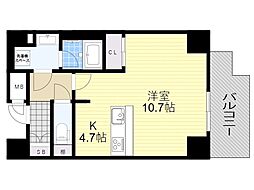 インザグレイス東三国 ワンルームの間取図画像