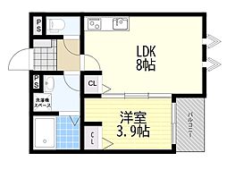 kit石橋阪大前 1LDKの間取図画像