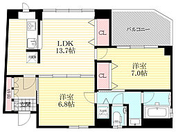 サザンウエスト 2LDKの間取図画像
