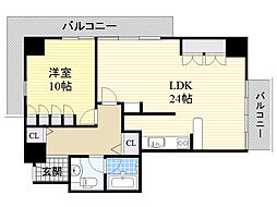 ザグランドビューOSAKA 1LDKの間取図画像
