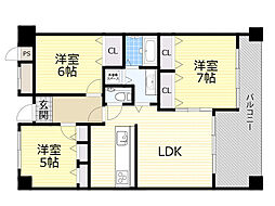 プレミール桃山台 3LDKの間取図画像