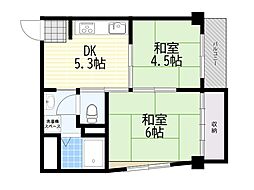 ハイムフロイデ 2DKの間取図画像