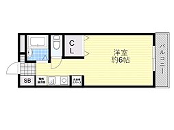 コムズハウス千里中央 1Kの間取図画像