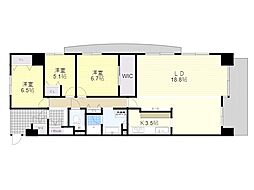 ルシオーレ南館モンセーヌ蛍池ステーションサイド 3SLDKの間取図画像