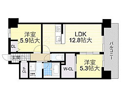Fleurir 2LDKの間取図画像