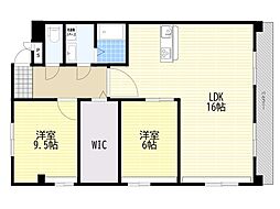 セントラルコート2 2LDKの間取図画像