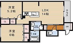 グランチュイールA 2LDKの間取図画像