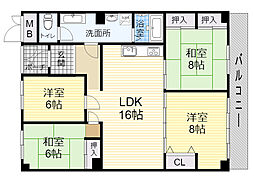 高塚苑 4LDKの間取図画像
