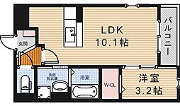 へりていじ桜井2 1LDKの間取図画像