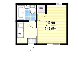 コーポクローバー 1Kの間取図画像