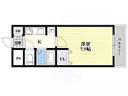 ハートランドウエスト 1Kの間取図画像