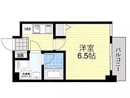 アスール江坂3rd 1Kの間取図画像