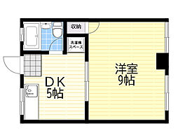 メゾン豊津 1DKの間取図画像