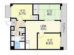 ケント 3LDKの間取図画像