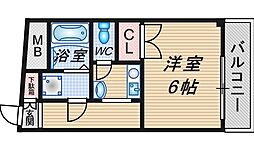 サンワード浜 1Kの間取図画像