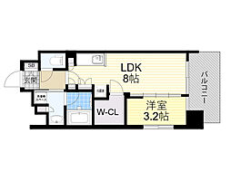 COMFORIA江坂江の木町Q 1LDKの間取図画像