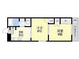 第5八雲マンション 2DKの間取図画像