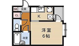 エスポアール千里園 1Kの間取図画像