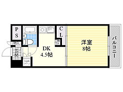 ブランコート豊中 1DKの間取図画像